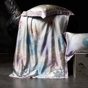 Hot selling sateen lyocell cotton 4-pieces textile ODM coverlets printing bedsheets simple style bed linen pink bedding set wholesaler