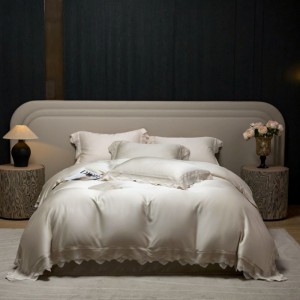 2025 new lyocell summer quilt gold home textile soy fiber filling cooling air-condition quilt 4pcs lace embroidery bedspread bedding set