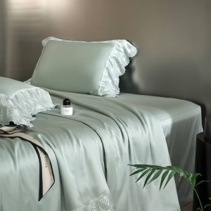 Spring and summer lyocell cotton lace embroidery summer quilt green cooling air-condition quilts light luxury bedding bedspread set