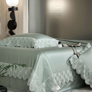 Spring and summer lyocell cotton lace embroidery summer quilt green cooling air-condition quilts light luxury bedding bedspread set