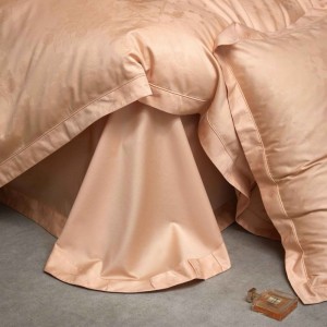 Long staple cotton satin jacquard quilt comforter duvet cover super soft bed sheets champagne bedding set