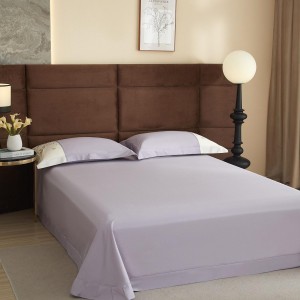 Wholesale High-end Pillowcases Purple Cotton Comforter Set Embroidery Bed Linen Fitted Sheets 2m/2.2m Bedding Set for Adults