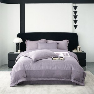 Winter thickened warm milk velvet mink velvet purple-gray bedding four-piece set