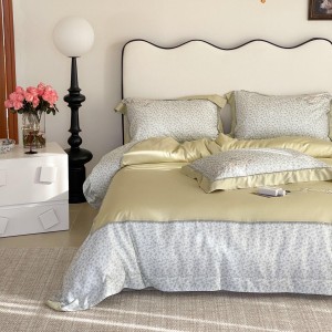 luxury orange lyocell cotton home textiles embroidery duvet cover bedding set wholesaler