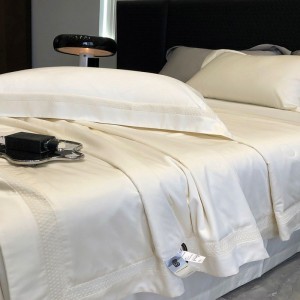 80S lyocell cotton lace hollow duvet cover bed sheets plain white bedding set