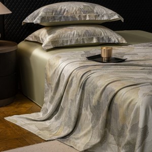 Premium Quality Green Digital Printing Home Hotel Textiles Lyocell Cotton Bedding Set Supplier