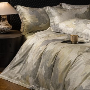 Premium Quality Green Digital Printing Home Hotel Textiles Lyocell Cotton Bedding Set Supplier