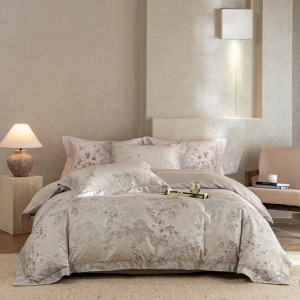 Pink Lyocell Cotton Digital Printing 4pcs Home Hotel Textiles Jacquard Comforter Duvet Cover Bedding Set Supplier