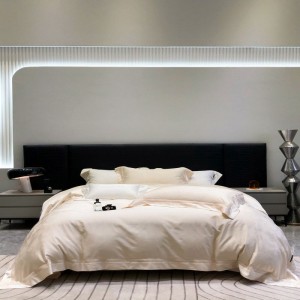 Light pink lyocell cotton jacquard duvet cover summer cooling bed sheets luxury lace bedding set