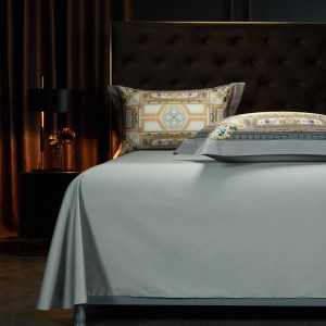 High Quality Digital Printing 100S Long Staple Cotton Green Bedding Set Supplier