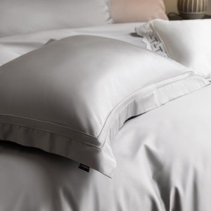 Solid Color 100% Long Staple Cotton Comforter Duvet Cover Grey Bedding Set Supplier