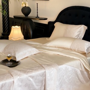 High-End patchwork comforter set 500TC jacquard bedsheets pink lyocell coverlets with 2 soft pillowslips bedding set supplier