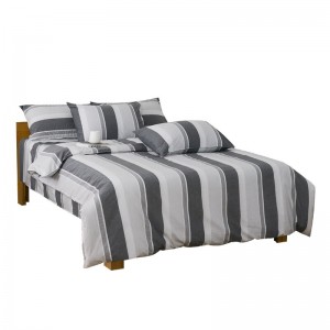 Washed cotton satin home hotel textile yellow printing comforter cover with 2 high-end pillowcases coverlets bedding set manufacture