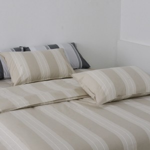 Washed cotton satin home hotel textile yellow printing comforter cover with 2 high-end pillowcases coverlets bedding set manufacture