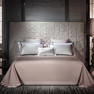 Elegant design full size embroidery adult pillowcases luxury pink 100% cotton sateen comforter cover bedding set supplier