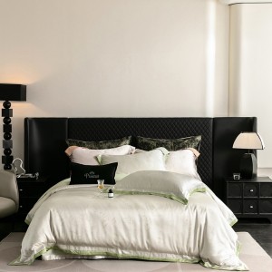 ODM/OEM duvet cover printing fitted flat sheets 2m/2.2m black lyocell double bedsheet premium pillowslip queen king size bedding set