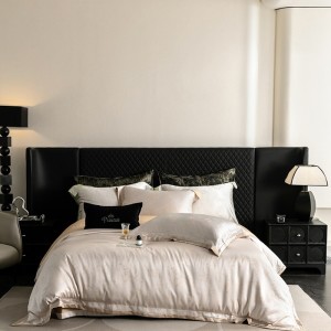 ODM/OEM duvet cover printing fitted flat sheets 2m/2.2m black lyocell double bedsheet premium pillowslip queen king size bedding set