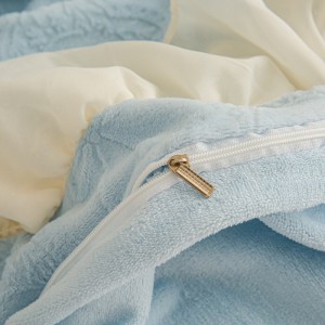Winter warm velvet comforter duvet cover lace pillowslip milk fleece coverlets king size bedding set