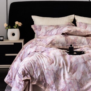 Premium quality 100S  Australia cotton digital printing home textiles duvet cover pink bedding set supplier