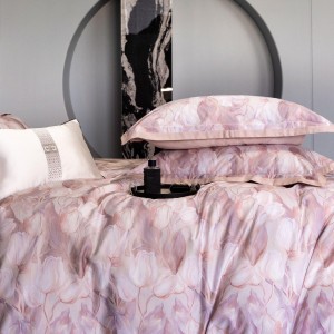 Premium quality 100S  Australia cotton digital printing home textiles duvet cover pink bedding set supplier
