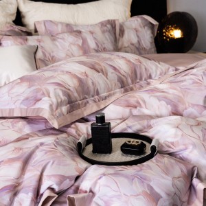Premium quality 100S  Australia cotton digital printing home textiles duvet cover pink bedding set supplier