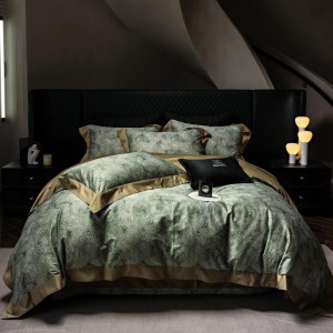 Luxury Blue1800TC Digital Printing 100S Australia Cotton Yarn Dyed Home Textiles Duvet Cover Bedding Set Wholesaler