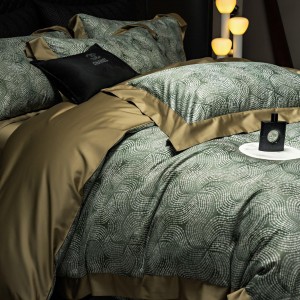 Luxury Blue1800TC Digital Printing 100S Australia Cotton Yarn Dyed Home Textiles Duvet Cover Bedding Set Wholesaler