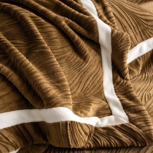 High gram weight beige fleece pillow cases fluffy 2/2.3m quilt comforter cover high-quality pillow shams 4-piece bedding set