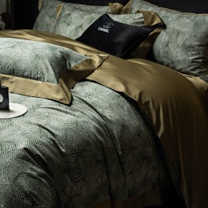 Luxury Blue1800TC Digital Printing 100S Australia Cotton Yarn Dyed Home Textiles Duvet Cover Bedding Set Wholesaler