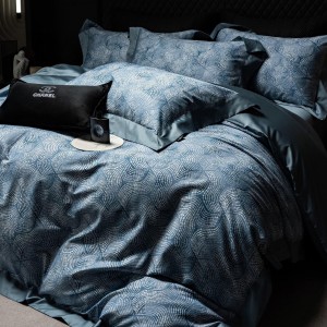 Luxury Blue1800TC Digital Printing 100S Australia Cotton Yarn Dyed Home Textiles Duvet Cover Bedding Set Wholesaler