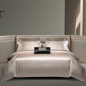 Embroidered duvet cover pink fitted flat sheets 2m/2.2m double bedsheet premium long staple cotton pillowslip queen king size bedding set