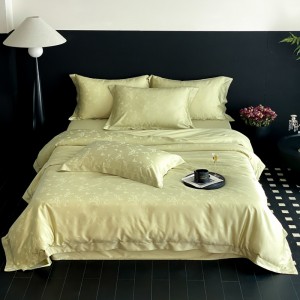 Premium quality green lyocell home textiles jacquard duvet cover bedding set supplier