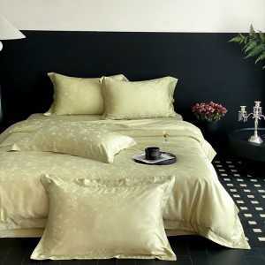 Premium quality green lyocell home textiles jacquard duvet cover bedding set supplier