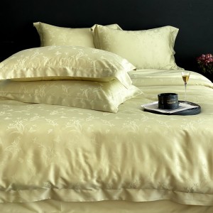 Premium quality green lyocell home textiles jacquard duvet cover bedding set supplier