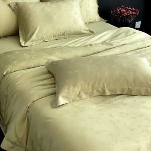 Premium quality green lyocell home textiles jacquard duvet cover bedding set supplier