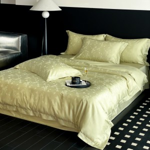 Premium quality green lyocell home textiles jacquard duvet cover bedding set supplier
