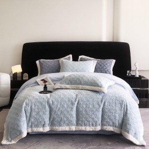 High gram weight 230gsm solid color 4pcs home textiles brown milk velvet duvet cover bedding set supplier