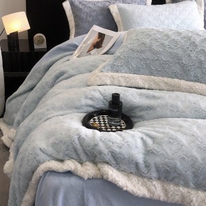 High gram weight 230gsm solid color 4pcs home textiles brown milk velvet duvet cover bedding set supplier