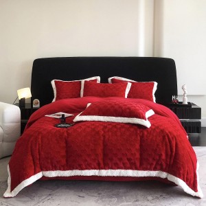 High gram weight 230gsm solid color 4pcs home textiles brown milk velvet duvet cover bedding set supplier