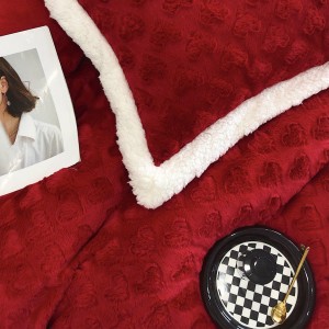 High gram weight 230gsm solid color 4pcs home textiles brown milk velvet duvet cover bedding set supplier