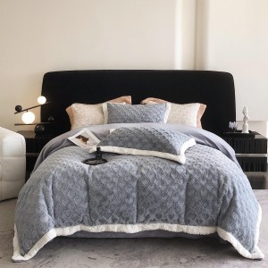 High gram weight 230gsm solid color 4pcs home textiles brown milk velvet duvet cover bedding set supplier