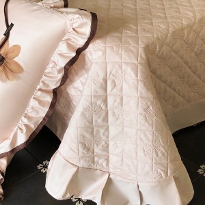 Princess style embroidery home textile cotton bed linen pink duvet quilt comforter cover bedding set wholesaler