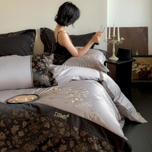 100 count PRO long staple cotton 4pcs bedding set with jacquard quilt cover bed sheets 2 pillowcases