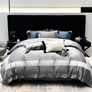 Luxury blue printing home textiles 100S lyocell cotton duvet cover bedding set supplier