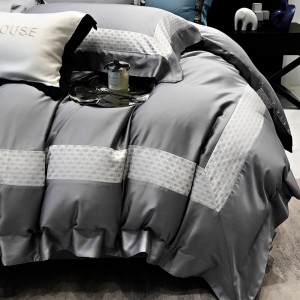 Luxury blue printing home textiles 100S lyocell cotton duvet cover bedding set supplier