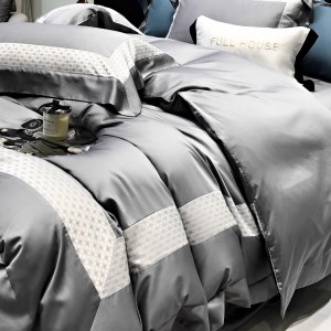 Luxury blue printing home textiles 100S lyocell cotton duvet cover bedding set supplier