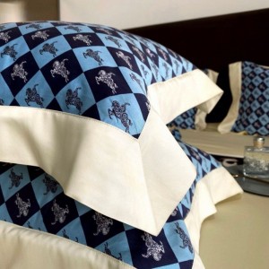 60s lyocell cotton summer quilt 4pcs digital printing blue quilts bed sheets bedding set