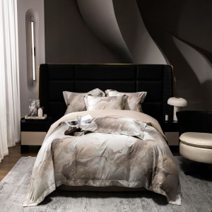 New 100s lyocell cotton home textile yarn-dyed jacquard quilt duvet cover bed sheets luxury bedding set