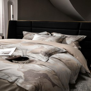 New 100s lyocell cotton home textile yarn-dyed jacquard quilt duvet cover bed sheets luxury bedding set