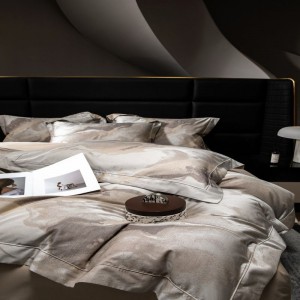 New 100s lyocell cotton home textile yarn-dyed jacquard quilt duvet cover bed sheets luxury bedding set